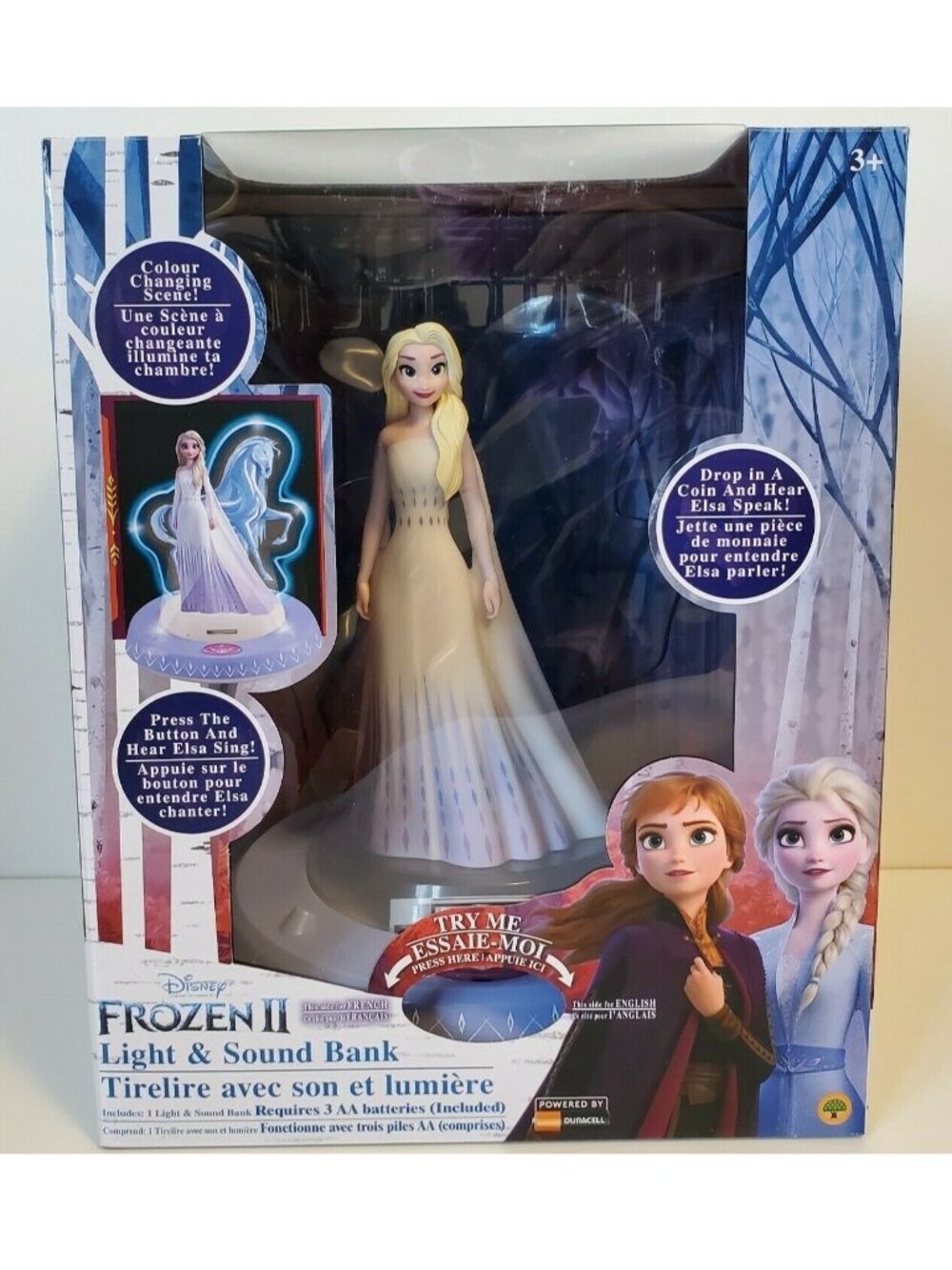 DISNEY Frozen II Elsa Light Sound Coin Bank Musical Talking Singing NEW